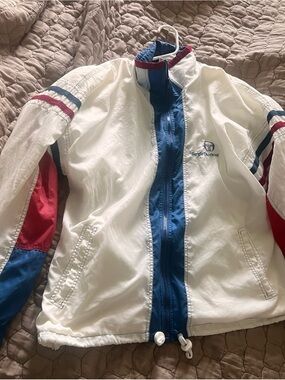Sergio Tacchini White Jacket with Blue & Red Panels